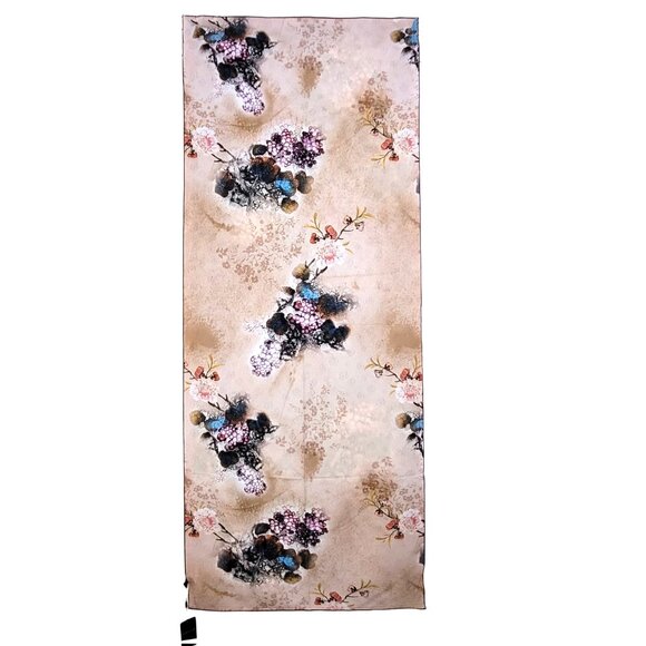 NWT Double-Sided Silk Scarf 27"x70" Long Rectangle Shawl Wrap 3316 - Picture 7 of 7